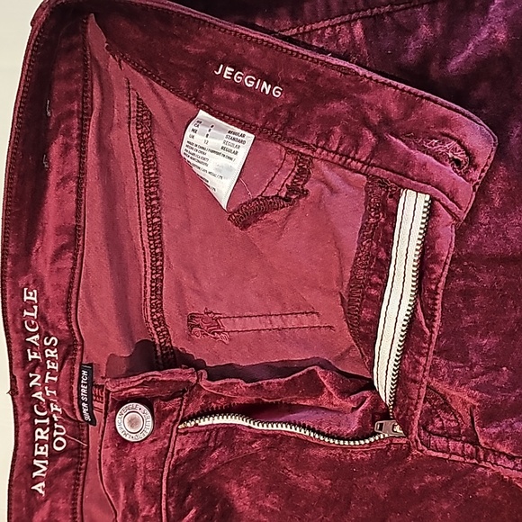 Red velour American eagle jeggings - Picture 4 of 4